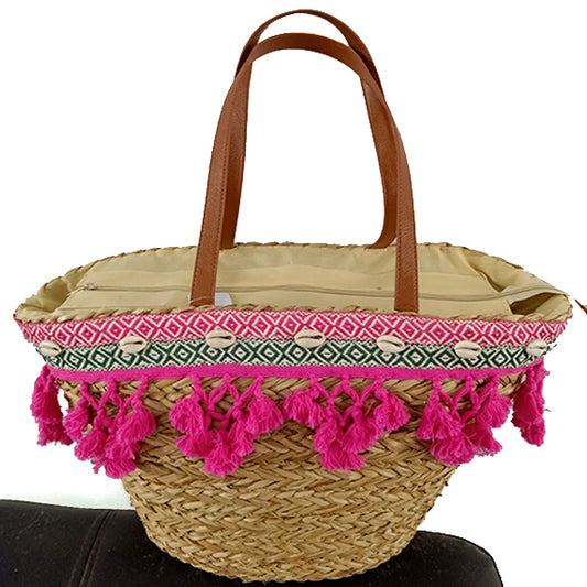 MPBO470 BORSA DI PAGLIA RICAMATA